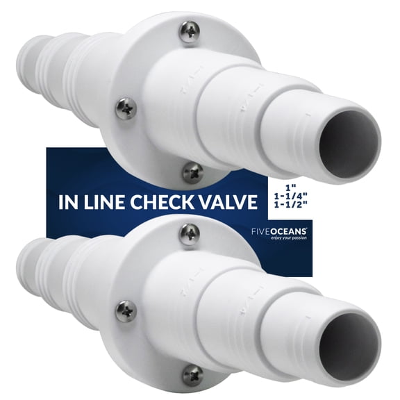 Five Oceans Marine In-Line Check Valves, 1" - 1 1/4"- 1 1/2" Stepped Connection (Pair) FO-2056-M2