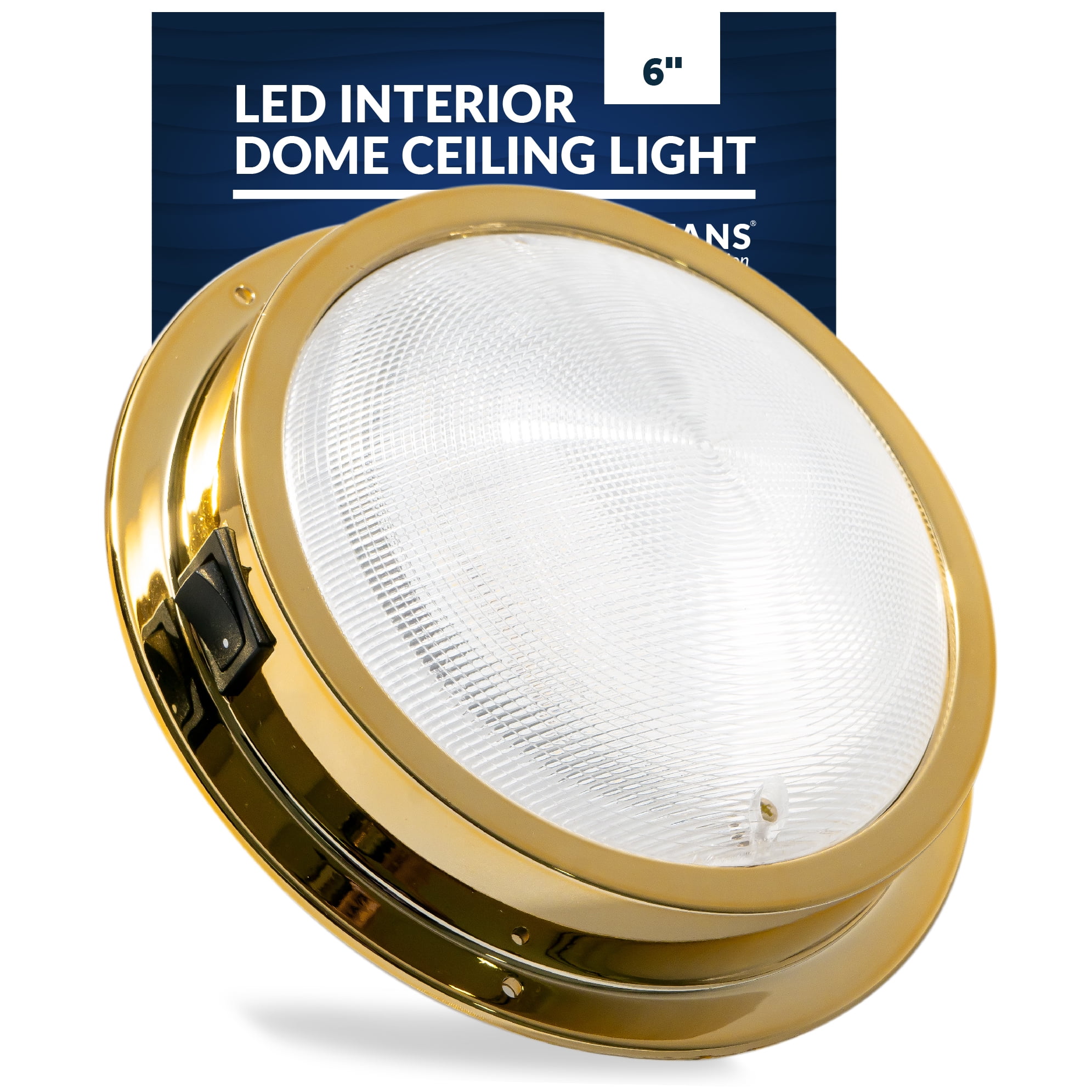 Five Oceans Marine LED Interior Dome Light, 6 Inch Boat Ceiling LED