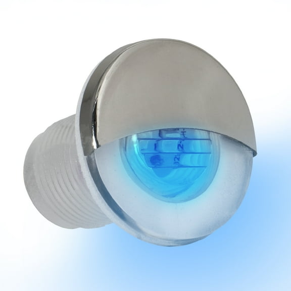 Five Oceans Marine Livewell Lights, LED Boat Courtesy Light, Round Accent Light for Boat Interior, Exterior, Deck, Cockpit, IP68 Waterproof, Blue LED, 12V, for Pontoon, Fishing Boat, RVs - FO4597