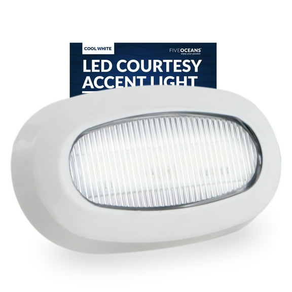 Five Oceans Oblong LED Courtesy Light, Boat Accent Lights, Marine Light for Boat Interior, Deck, Cockpit, Cool White LED, IP 67 Waterproof, 12V, Pontoon, Fishing Boat, Yacht, Sailboat, RVs - FO3672