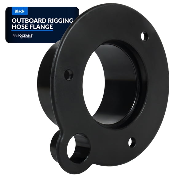 Five Oceans Outboard Rigging Hose Flange with Fuel Port, Outboard Rigging Tube, Boat Rigging Tube for Cables and Fuel Lines Access, Black - FO4778