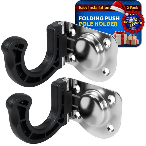Five Oceans Push Pole Holder - Folding Push Pole Holder for Boats - 2-Pack - Durable Stainless Steel & Nylon Design - Secure Storage Solution - FO4801