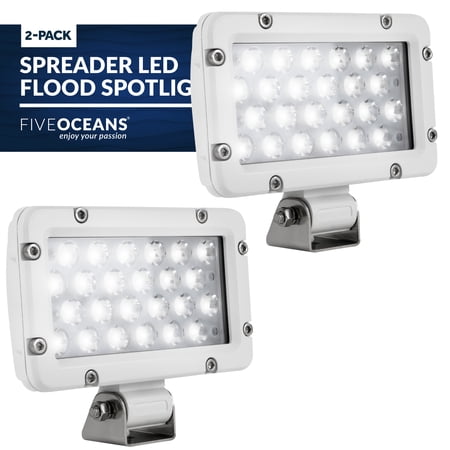 Five Oceans Rectangular Off Road LED Work Driving Fog Spotlight, Cool White 2400LM (Pair) FO-3912-M2-1
