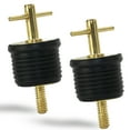 thumbnail image 1 of Five Oceans T-Handle Drain Plug, For 1-Inch Diameter Drains, Locks in Place, Brass Handle, Rubber Plug, 2-Pack - FO2882-M2, 1 of 6