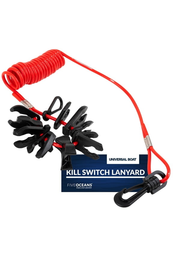Universal Boat Kill Switch Lanyard, Key Set for Johnson, Evinrude, Mercury, Yamaha, Honda, Tohatsu, Suzuki, Kawasaki, OMC and Nissan Kill Switches - FO2437