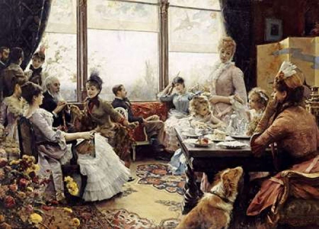 Five Oclock Tea Canvas Art - Julius Leblanc Stewart (18 x 24)