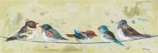 Five On a Wire Canvas Art - Ninalee Irani (12 x 36)