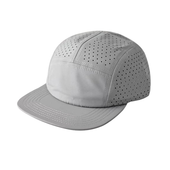 Five Panels Hat Basic Daily Wear Breathable Mesh Airy Quick Dry Cap Gray
