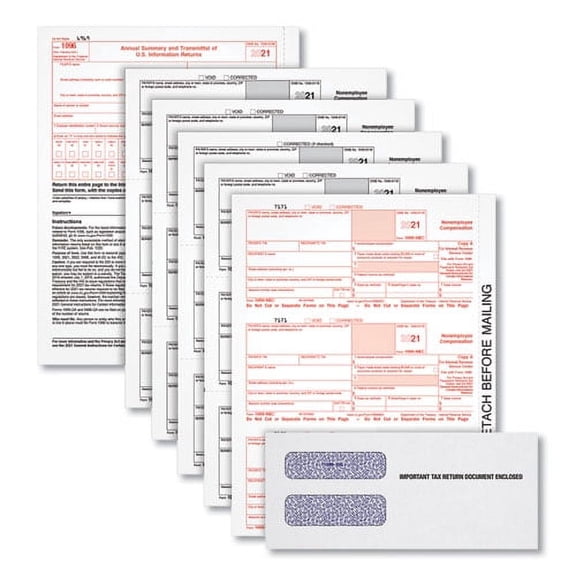 "Five-Part 1099-Nec Online Tax Kit, 8.5 X 11, 3/page, 24/pack | Bundle of 2 Packs"