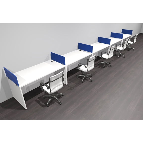 Five Person Modern Accoustic Divider Office Workstation Desk Set, #OF-CPN-SPRB13