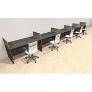 Five Person Modern Accoustic Divider Office Workstation Desk Set, #OT-SUL-SPRG68