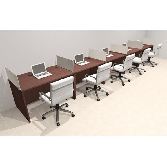 Five Person Modern Acrylic Divider Office Workstation Desk Set, #OT-SUS-SP17
