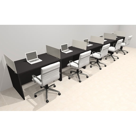 Five Person Modern Acrylic Divider Office Workstation Desk Set, #OT-SUS-SP19