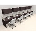 thumbnail image 1 of Five Person Modern Acrylic Divider Office Workstation Desk Set, #OT-SUS-SP43, 1 of 2