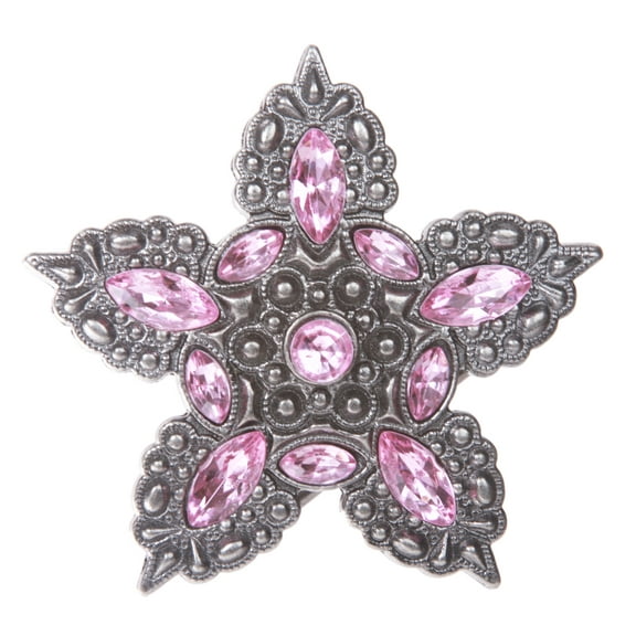 Five Petals Pink Rhinestone Flower Belt Buckle