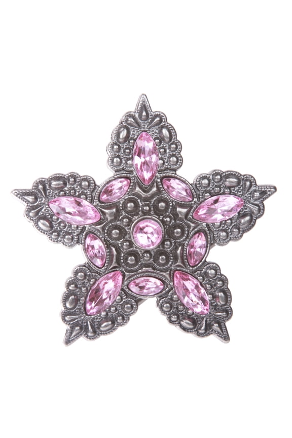 Five Petals Pink Rhinestone Flower Belt Buckle
