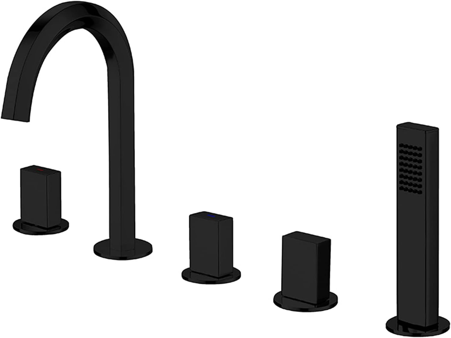 Five-Piece Bathtub Faucet Bathroom Basin Faucet, Washbasin Hot and Cold Water Mixer Tap, Copper Split Type Bathtub Shower Faucet Set, Electroplating,A