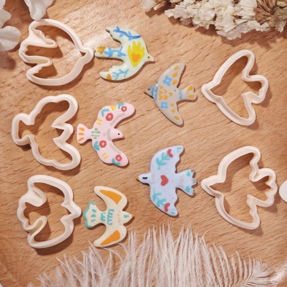 Five-Piece Bird-Shaped Soft Clay Molds Set for DIY Jewelry Making - Perfect for Unique Earrings and Crafts