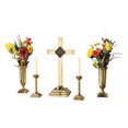 thumbnail image 1 of Five Piece Brass Altar Set, 1 of 1