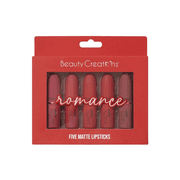 Beauty Creations - Romance Matte Lipstick Set, Highly Pigmented, Long-Lasting Matte Finish, Sulfate-Free, 5 Piece Set