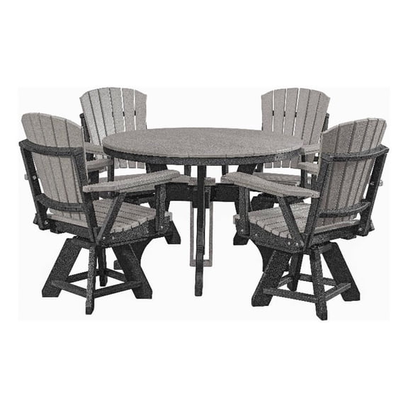 Five Piece Round Dining Height Dining Set in Light Grey/Black