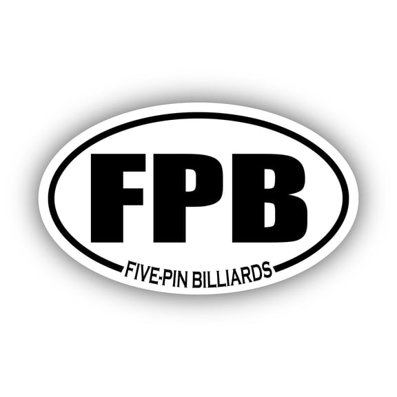 Five-Pin Billiards FPB Oval Bumper Sticker 3M Vinyl Decal 3 in x 5 in