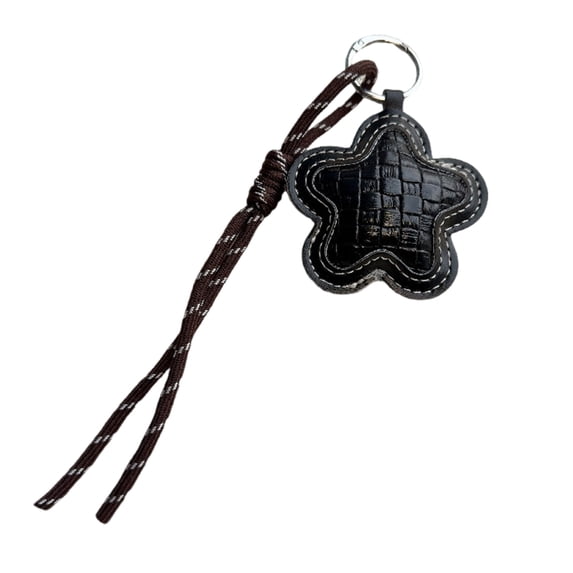 Star Shaped Keychain PU Leather Stylish Bag Decoration Creative Pendant Charm for Keys or Backpacks