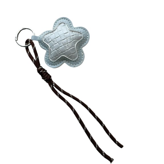 Star Shaped Keychain PU Leather Stylish Bag Decoration Creative Pendant Charm for Keys or Backpacks