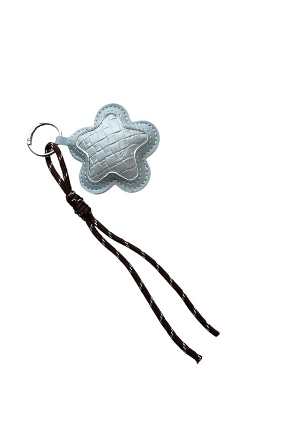 Star Shaped Keychain PU Leather Stylish Bag Decoration Creative Pendant Charm for Keys or Backpacks