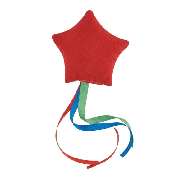 Five Point Star Weighted Toys, Attached Hanging Ribbons, Fine Motor Skill Development, Backyard Carnival Games, Bright Red, 1 Pc