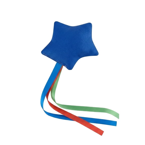 Five Pointed Star Bean Bags, Streamer Tassel Attachment, 4 In, Relaxation Reducing Play Equipment, Blue, Outdoor Group Games, 1 Pc