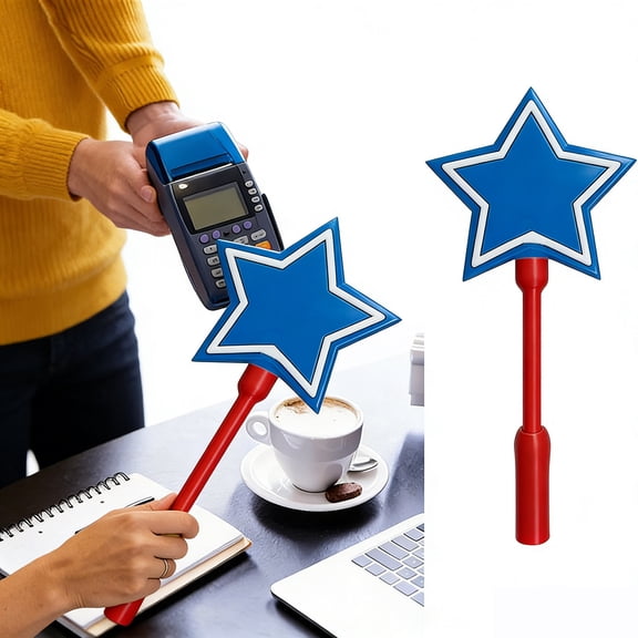 Five Pointed Star Shaped Contactless Payment Wand, Secure Encrypted Tap To Pay Device, Portable Accessory, Works With Contactless Terminals For Fast Cashless Transactions, Light Daily Carry