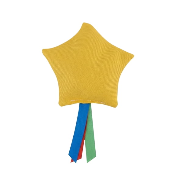 Five-Pointed Star Weighted Sand Toys, Ribbon Strap, Tension Calming Tool, Back Yard Game, Warm Yellow Tone, Single Pack 1 Pc
