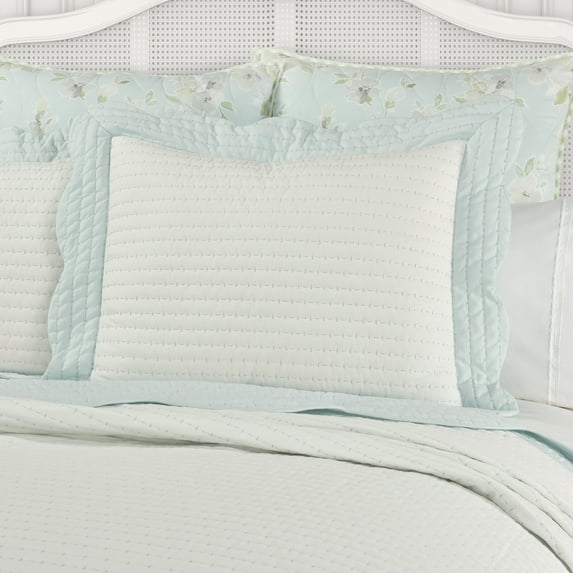 Five Queens Court Ashford Quilted Sham King - Duck Egg