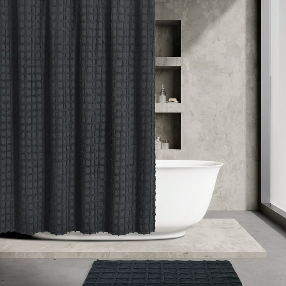 Five Queens Court Carter Shower Curtain Navy