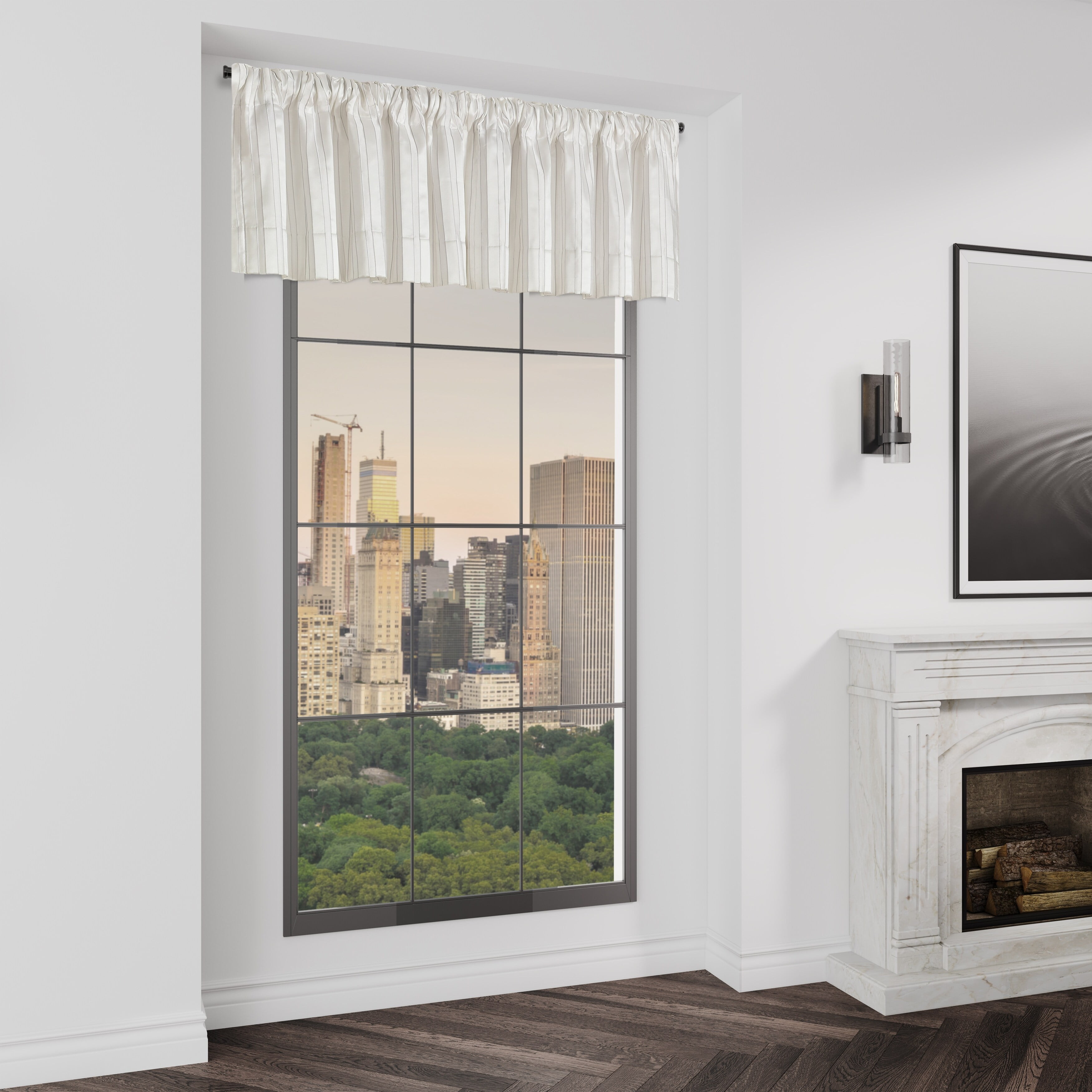 Cream Satin Rod Pocket Window Valance