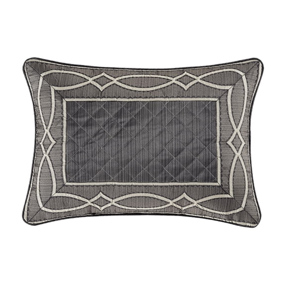 Five Queens Court Darwin Charcoal Boudoir Decorative Throw Pillow