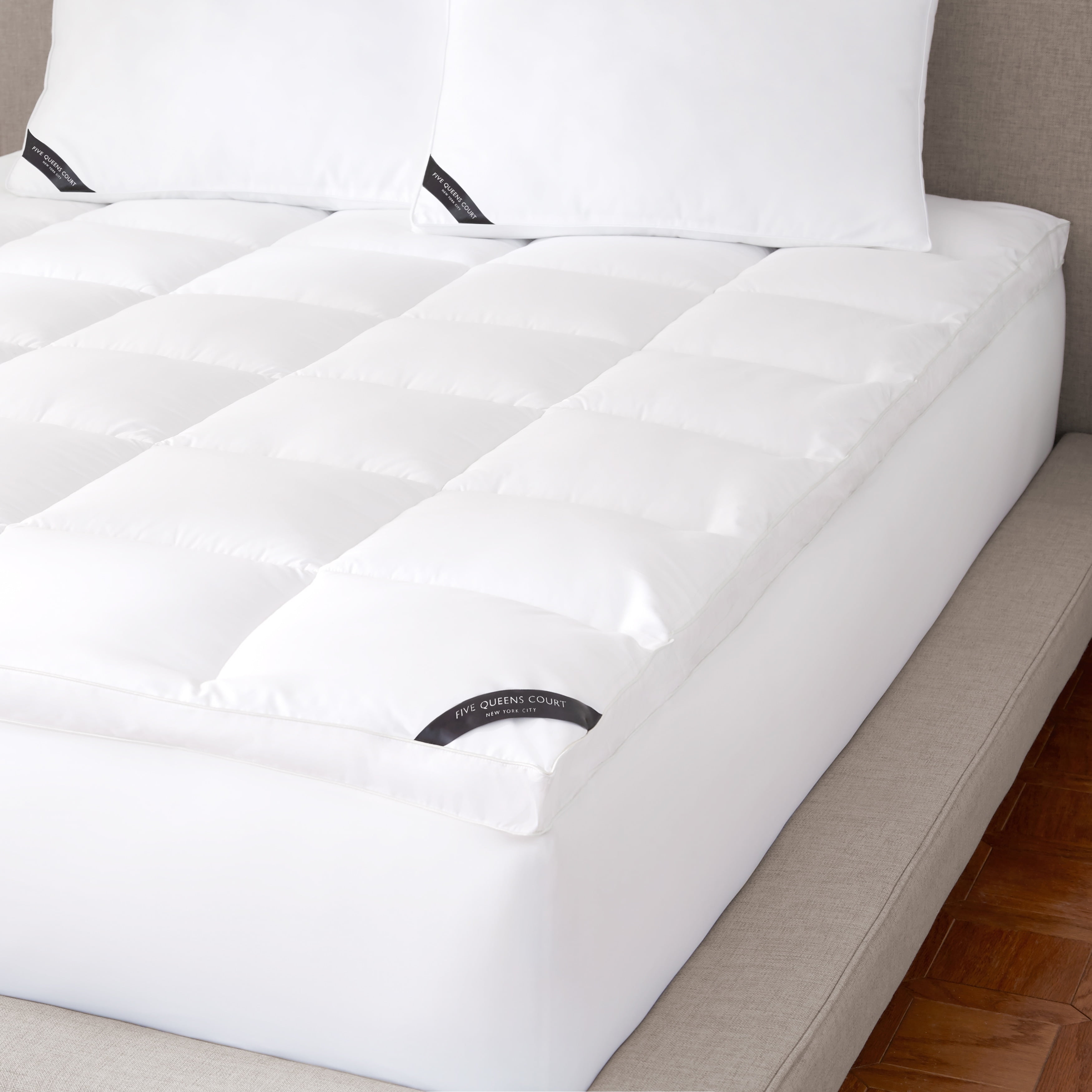 Queen Size White Cotton Down Alternative Mattress Topper