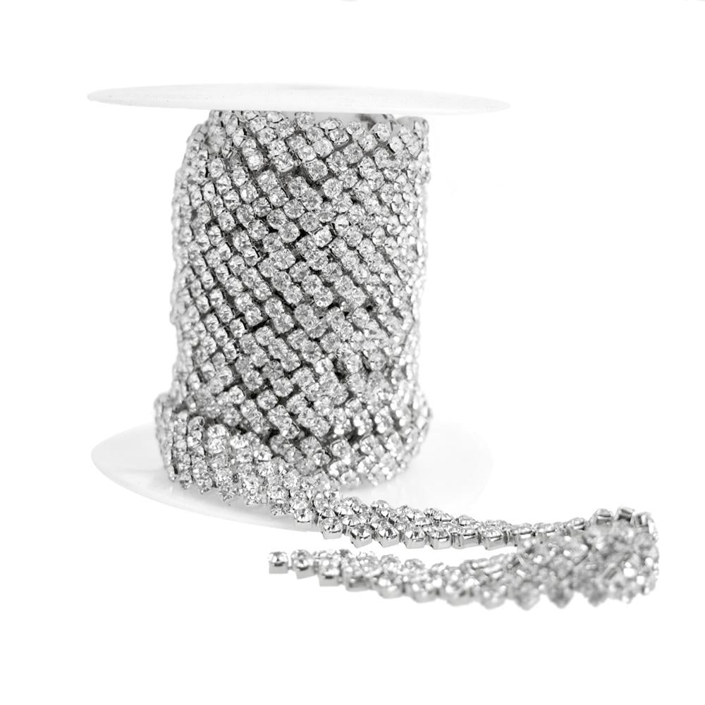Five Row Zigzag Crystal Rhinestone Jewel Trim, Silver, 5/8-Inch, 3-Yard ...