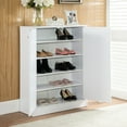 thumbnail image 1 of Five Shelves Shoe/storage Cabinet With Two Doors, White For Home Doors And Shelves, Luring, 1 of 2