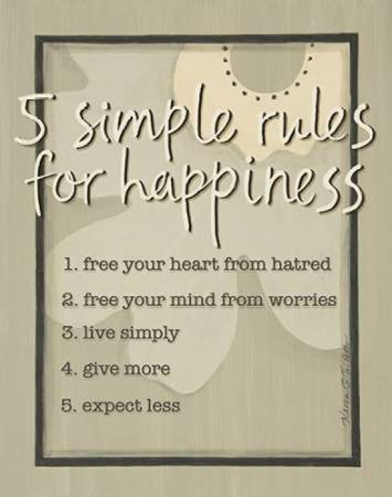 Five Simple Rules Canvas Art - Karen Tribbet (22 x 28)