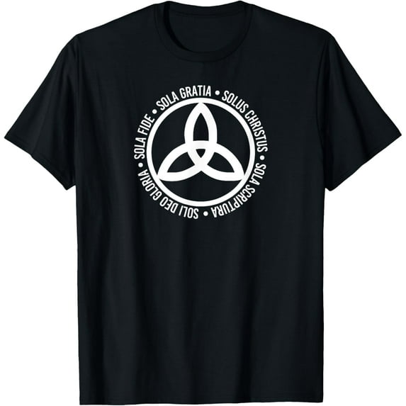 Five Solas T-Shirt Christian Trinity Triquetra