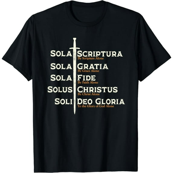Five Solas of the Reformation Shirts Reformed Theology Bible T-Shirt