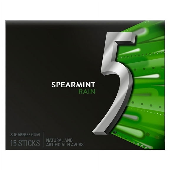 Five Spearmint Rain Sugarfree Gum Rain15.0eaPack of 2