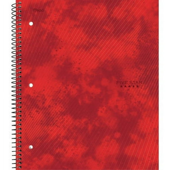 Five Star 1 Subject College Ruled Spiral Notebook, 8in x 10.5in, 70 Pages