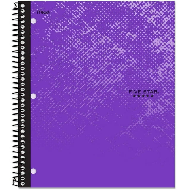 Five Star 1 Subject College Ruled Spiral Notebook Purple