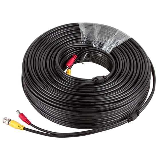FIVE STAR RG59 CCTV Cable, 100ft Black Siamese Combo, 20 AWG Conductor ...