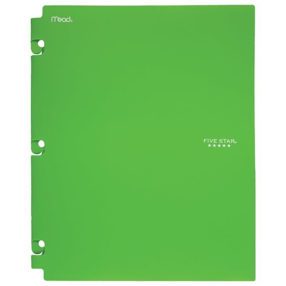 Five Star 2 Horizontal Plastic Pocket Durable Last All Year Binder Snap-In Folder, Assorted