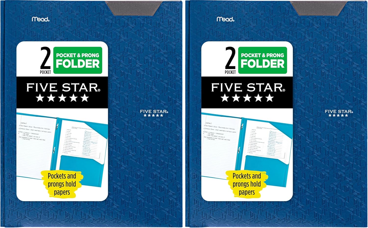 Five Star 2-Pocket Stay-Put Plastic Folder, Black (72113