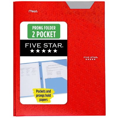 Five Star 2 Pocket Plastic Folder with Prongs